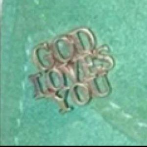 Sold Tiffany & Co GOD LOVES YOU pin , charm - amen